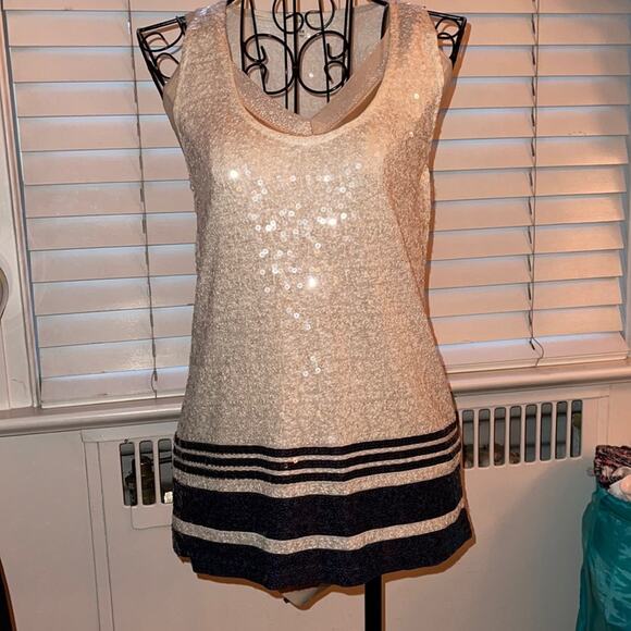 J. Crew Tops - J. Crew ivory sequin tunic tank NWOT XS